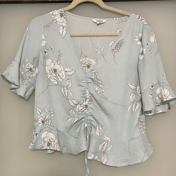 Express mint flowy crop top - Picture 1 of 4